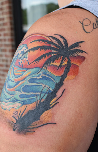 Explore us flag tattoo ideas, creative tattoo ideas in Sanford, available at Hudson & Company Tattoo Studio