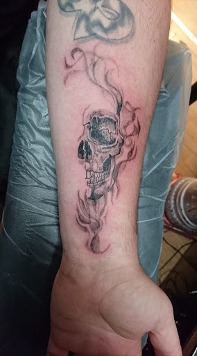 Explore blue line tattoo ideas, creative tattoo ideas in Jonesboro, available at Immortal Ink