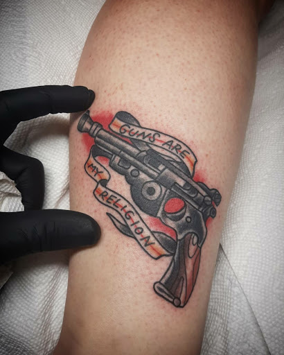 Explore daughter sleeve tattoo ideas, creative tattoo ideas in Lakeview, available at Backwoods Tattoo Studio