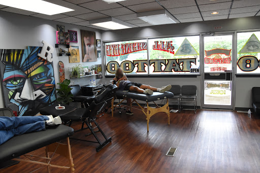 Explore tie dye tattoo ideas, creative tattoo ideas in Des Moines, available at All Seeing Eye Tattoo