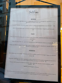 Restaurant français Seb'on à Paris - menu / carte