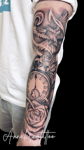 Explore tattoo ideas for back of leg, creative tattoo ideas in Garden Grove, available at Anna Hang Tattoo