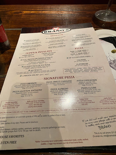 Italian Restaurant «Branos Italian Grill», reviews and photos, 3680 N Atlantic Ave, Cocoa Beach, FL 32931, USA