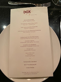 Menu / carte de DOX Restaurant & Bar à Düsseldorf