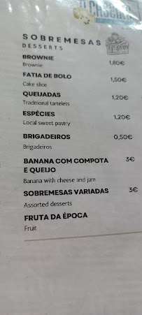 Restaurant O Caseiro à Topo (la carte)