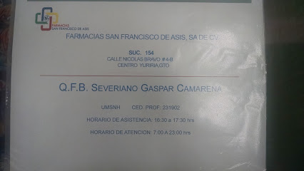 Farmacia San Francisco Gral. Nicolas Bravo 4-B, Zona Centro, 38940 Yuriria, Gto. Mexico