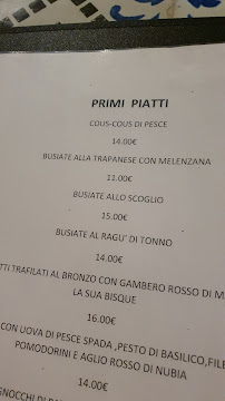 Restaurant sicilien Ristorante Torre Vecchia à Trapani (le menu)