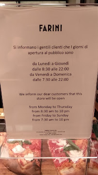 Pizzeria Boulangerie Farini à Venice (la carte)