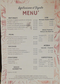 Menu du Il Vigneto à Marano Lagunare