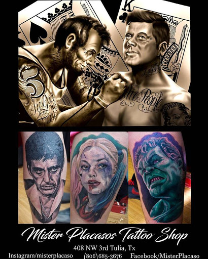 Explore bear tattoo ideas, creative tattoo ideas in Tulia, available at Mister Placasos Tattoo Shop