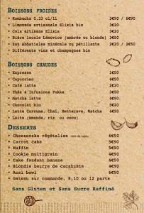 Menu du La petite graine à Limoges