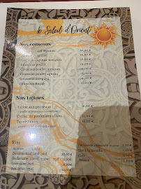 Menu du Restaurant Le Soleil d'Orient à La Côte-Saint-André