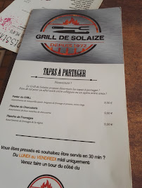 Le Grill de Solaize à Sérézin-du-Rhône menu