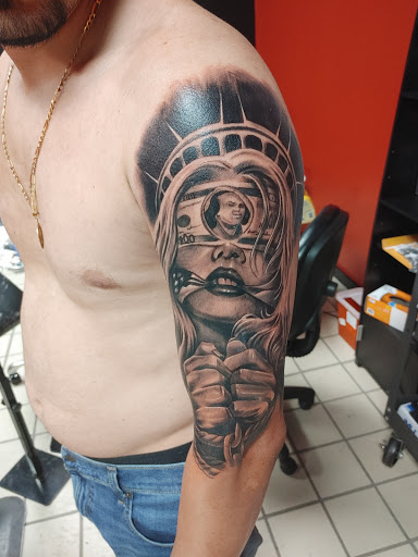 Explore double heart tattoo ideas, creative tattoo ideas in Hereford, available at Slow Pain Tattoo Body Art Studio