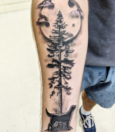 Explore finger lettering tattoo ideas, creative tattoo ideas in Casper, available at Electric Hare Tattoo