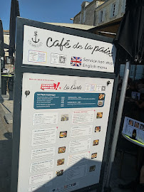Restaurant Café de la Paix à Saint-Martin-de-Ré (le menu)