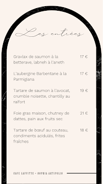Restaurant Café Laffitte à Valbonne (la carte)