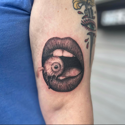 Explore name tattoo ideas on chest, creative tattoo ideas in Englewood, available at Flamingo Noir Collective