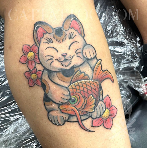 Explore cartoon tattoo ideas, creative tattoo ideas in Addison, available at Cat Tattoo