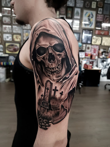 Explore pisces tattoo ideas men, creative tattoo ideas in Modesto, available at The Golden Rose Tattoo