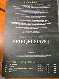 Menu / carte de Waldgaststätte Spiegelslust à Marburg