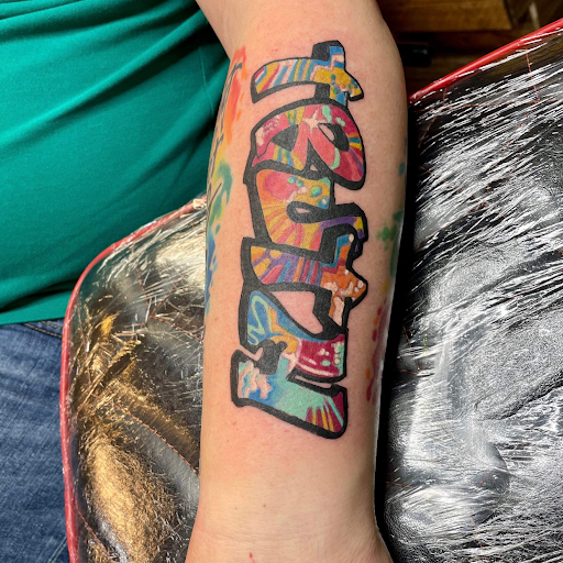 Explore finger lettering tattoo ideas, creative tattoo ideas in Rehoboth Beach, available at Homeward Tattoo and Body Piercing