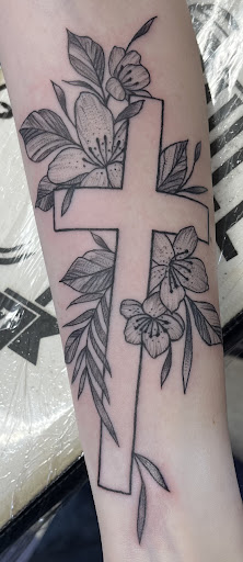 Explore witch broom tattoo ideas, creative tattoo ideas in Killeen, available at LaRudes Tattoos