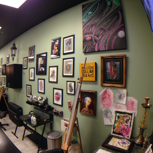 Explore back of thigh tattoo ideas, creative tattoo ideas in Fontana, available at Dark Hearts Tattoo Gallery