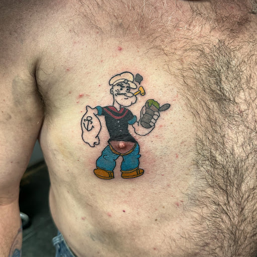 Explore back of knee tattoo ideas, creative tattoo ideas in Hudson Falls, available at ALTERED ADDICTION TATTOOS