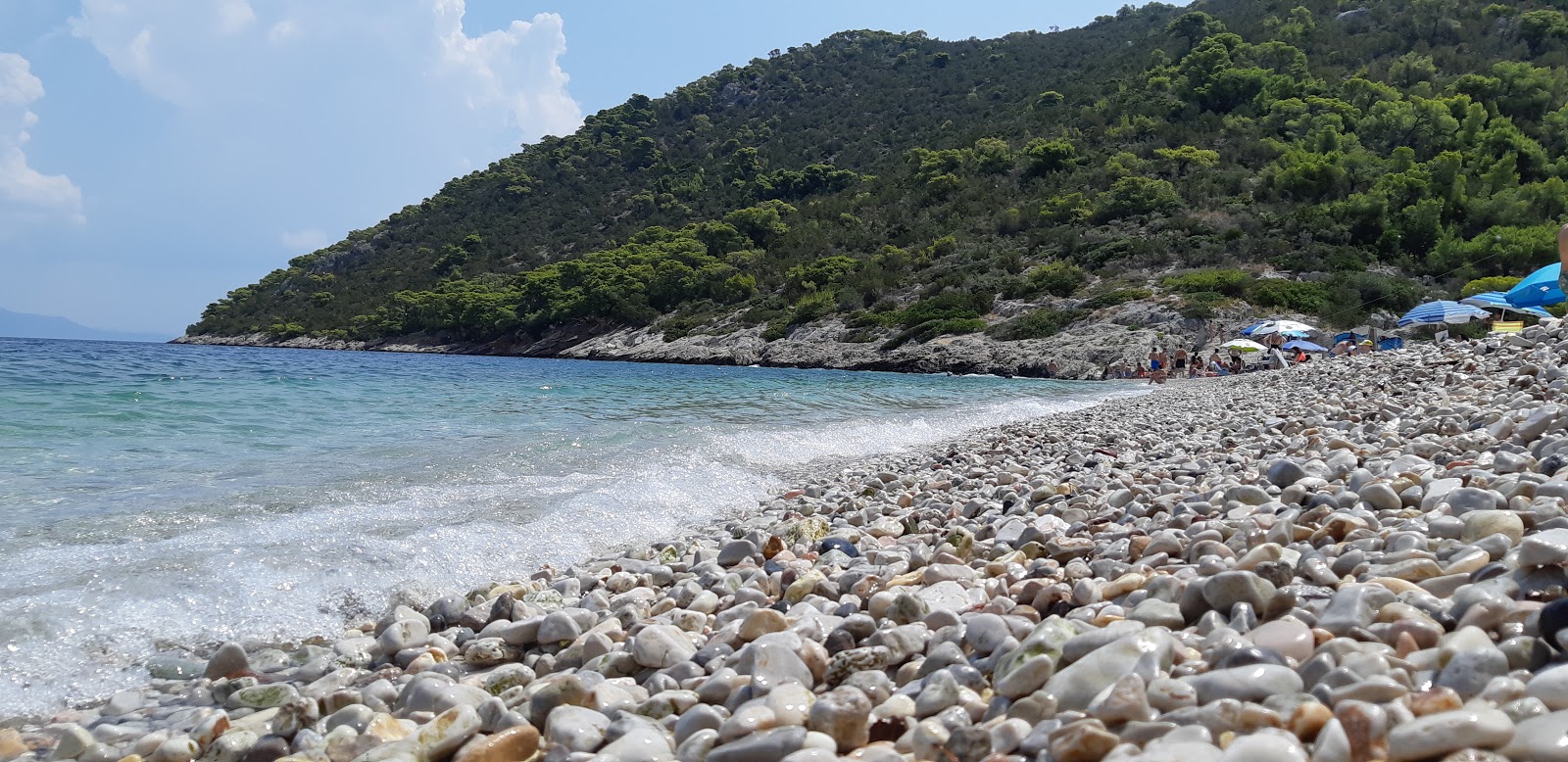 Photo of Almyris beach with light fine pebble surface