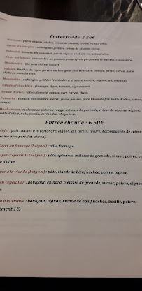 Menu / carte de Les Sœurs Syriennes à Rouen