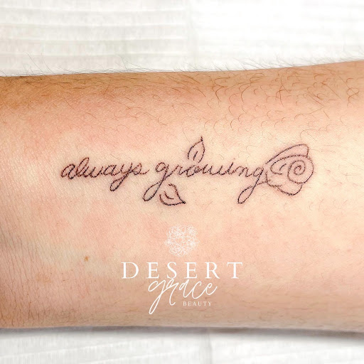 Explore inner biceps tattoo ideas, creative tattoo ideas in Phoenix, available at Desert Grace Beauty