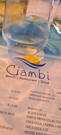 CIAMBI beach restaurant drink CABANA PARK à Roseto degli Abruzzi carte