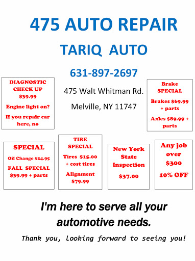 Auto Repair Shop «Tariq Auto Service», reviews and photos, 743 Walt Whitman Rd, Melville, NY 11747, USA