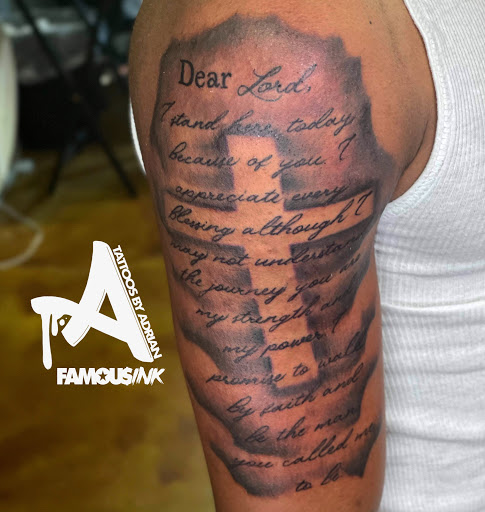 Explore womens chest tattoo ideas, creative tattoo ideas in Hammond, available at Famous Ink, Inc.