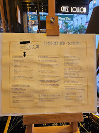 Loulou à Paris menu
