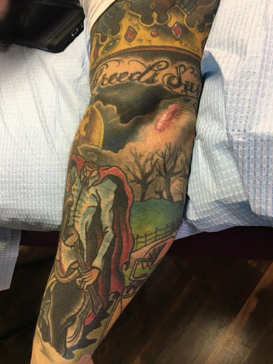 Explore half sleeve tribal tattoo ideas, creative tattoo ideas in Delmar, available at Resolute Tattoo