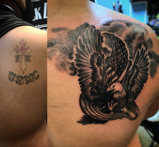 Explore firefighting tattoo ideas, creative tattoo ideas in Kenosha, available at Kenosha Tattoo Company