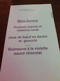 Le Sansot à Tourrettes-sur-Loup menu