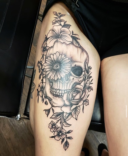 Explore chicano chest tattoo ideas, creative tattoo ideas in Alamosa, available at The Shop Tattoo & Comics