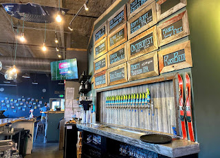 A row of beer taps
