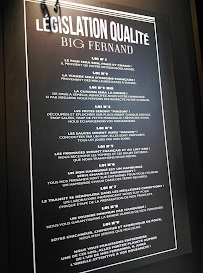Restaurant de hamburgers Big Fernand à Clermont-Ferrand (le menu)