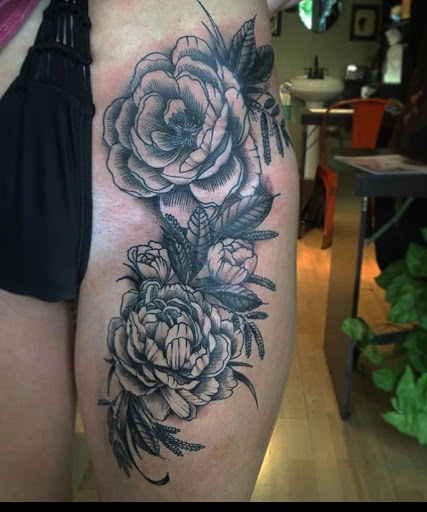 Explore forearm half sleeve tattoo ideas, creative tattoo ideas in Lawrence, available at Standard Electric Tattooing
