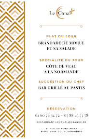 Restaurant français Restaurant Le Canal à Évry (le menu)