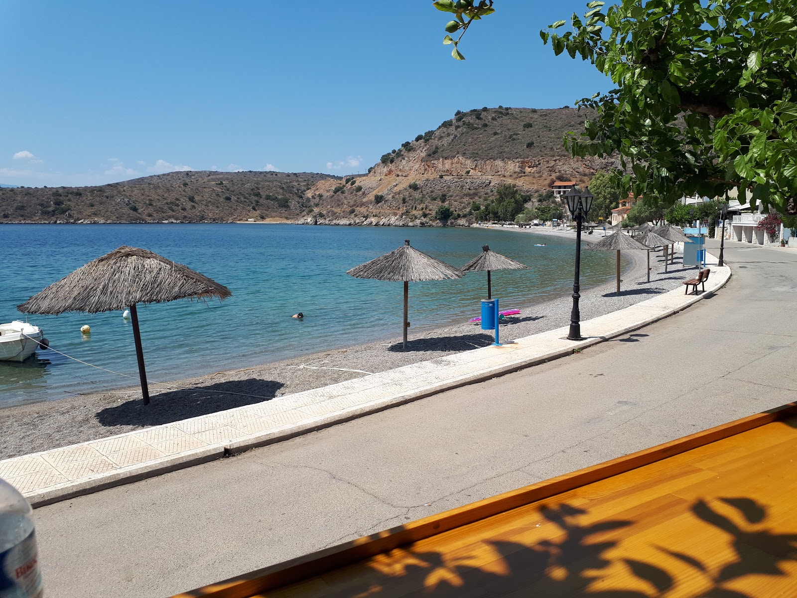 Agios Panton beach'in fotoğrafı açık yeşil su yüzey ile