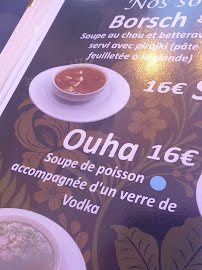 La Cantine Russe à Paris menu