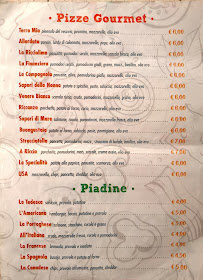 Menu / carte de Porgi Qua La Pancia à Nocera Inferiore