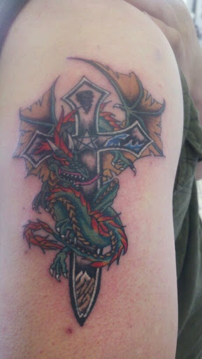 Explore crime scene tattoo ideas, creative tattoo ideas in Muncie, available at The Tattoo Studio