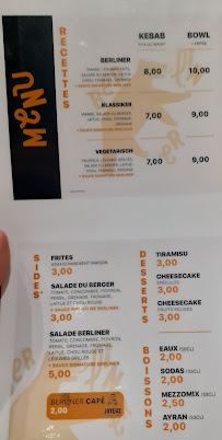 Menu / carte de Cheng Noodles à Paris