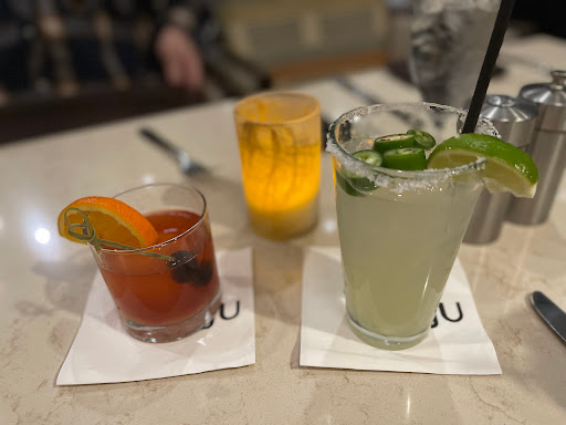 Peach Negroni and spicy margarita 